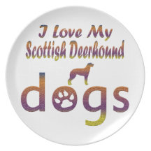 Scottish Deerhound designs Dinner Plates
