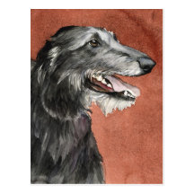 Scottish Deerhound Dog Art Postcard