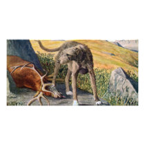 Scottish deerhound personalized photo card