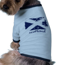 Scottish grunge flag design dog tee shirt