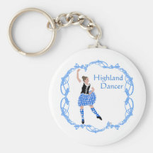 Scottish Highland Dancer Celtic Knotwork Blue Key Chains