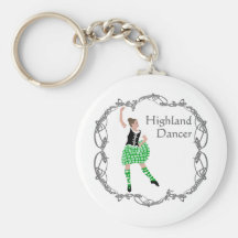 Scottish Highland Dancer Celtic Knotwork Green Key Chains
