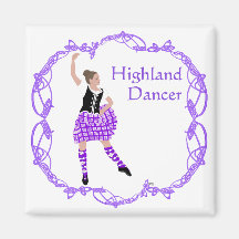 Scottish Highland Dancer Celtic Knotwork Purple Magnet