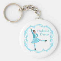 Scottish Highland Dancer Celtic Knotwork Turquoise Keychain