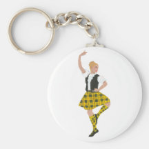 Scottish Highland Dancer MacLeod Tartan Keychain