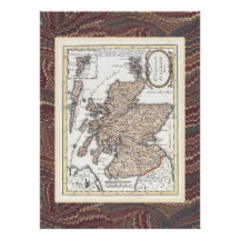 Scottish Highland Festival Antique Map Elegant Personalized Invites