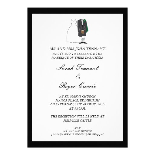 Scottish Kilt Wedding Invitation