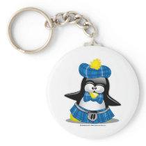 Scottish Penguin Blue Key Chain