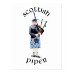 Scottish Piper - Blue Postcard