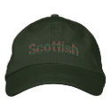 Scottish Red Green Tartan embroidered hats by Funkart Scottish Red Green Tartan embroidered hats