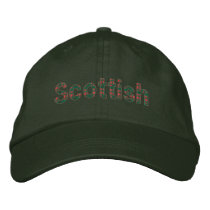 Scottish Red Green Tartan embroidered hats by Funkart Scottish Red Green Tartan embroidered hats