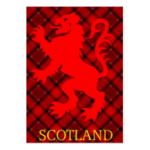 Scottish Red Lion Rampant on Tartan Business Cards