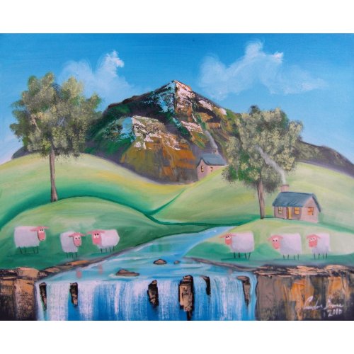 SCOTTISH SHEEP Gordon Bruce Folk Art print