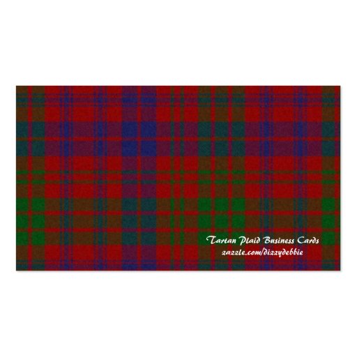 Scottish Tartan Plaid Business Card (back side)