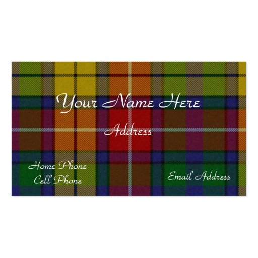 Scottish Tartan Plaid Business Card (front side)