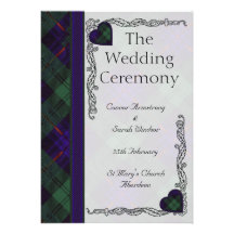 Scottish Tartan Wedding program - Armstrong Invites