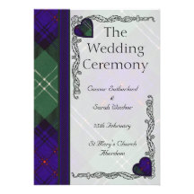 Scottish Tartan Wedding program - Sutherland Invitations