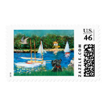 Scottish Terrier 12 - Sailboats Stamp