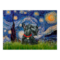 Scottish Terrier 12c -Starry Night posters by masterpiecedogs Scottish Terrier 12c -Starry Night posters