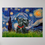 Scottish Terrier 12c -Starry Night Poster