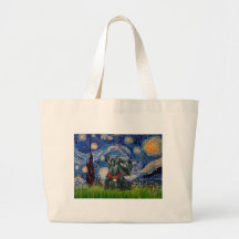 Scottish Terrier 12c -Starry Night Tote Bags