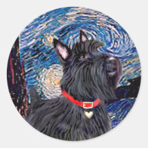Scottish Terrier 6 - Starry Night (Vertical) Sticker