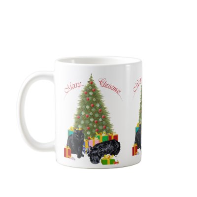 Scottish Terrier and Kitty Christmas Mug