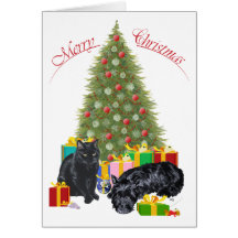 Scottish Terrier and Kitty Greeting Card