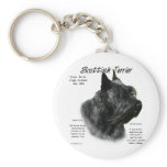 Scottish Terrier (black) History Design Keychains