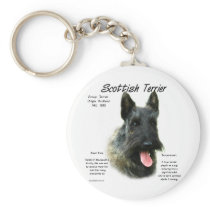 Scottish Terrier (brindle) History Design Keychain