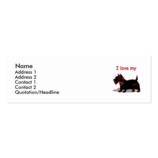 Scottish Terrier Business Card Templates (front side)