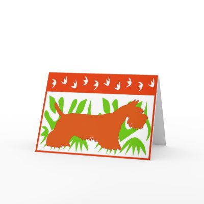 Scottish Terrier Christmas Greeting Cards by figstreetstudio