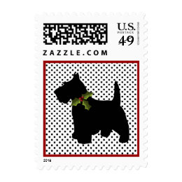 Scottish Terrier Christmas Fun Scottie Dog Postage Stamps