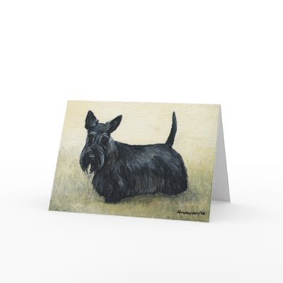 "Scottish Terrier" Dog Art Blank Notecard
