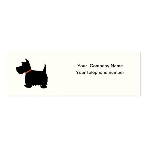 Scottish terrier dog silhouette business card