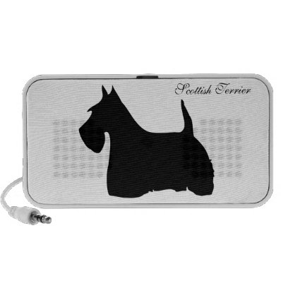 Scottish Terrier dog silhouette doodle speakers
