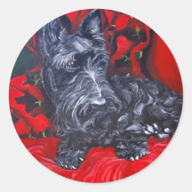 Scottish Terrier Haggis Round Stickers