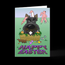 Scottish Terrier Happy Easter Card cards