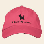 Scottish Terrier  I Love My Scottie Dog Customized embroidered hats