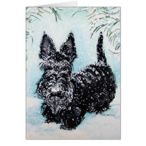 Scottish Terrier in Falling Snow cards