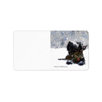 Scottish Terrier in Falling Snow labels