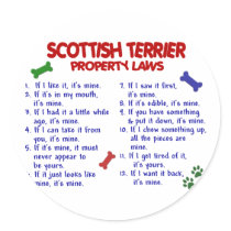 SCOTTISH TERRIER Property Laws 2 Sticker