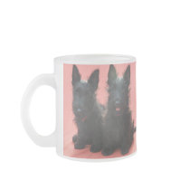 Scottish Terrier puppies frosted glass mug by treasurehutch Scottish Terrier puppies frosted glass mug