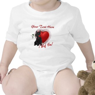 Scottish Terrier Puppy Red Rose Valentine Design shirt