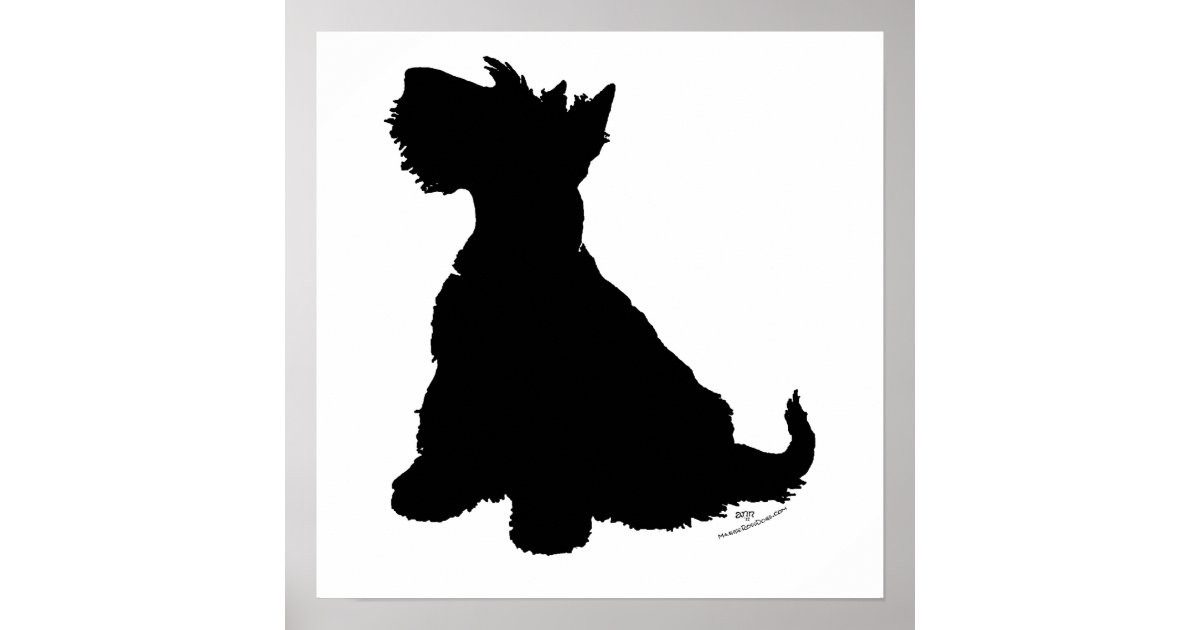 Scottish Terrier Silhouette Poster | Zazzle