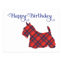 Scottish Terrier Tartan Silhouette Postcards