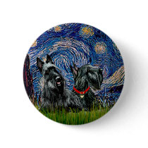 Scottish Terrier (two blk) - Starry Night Button