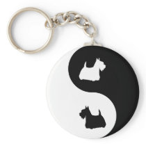 Scottish Terrier Yin Yang Key Chains
