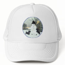 Scottish Terriers Build a Snowman Mesh Hat