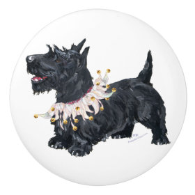 Scottish Terriers Ceramic Knob